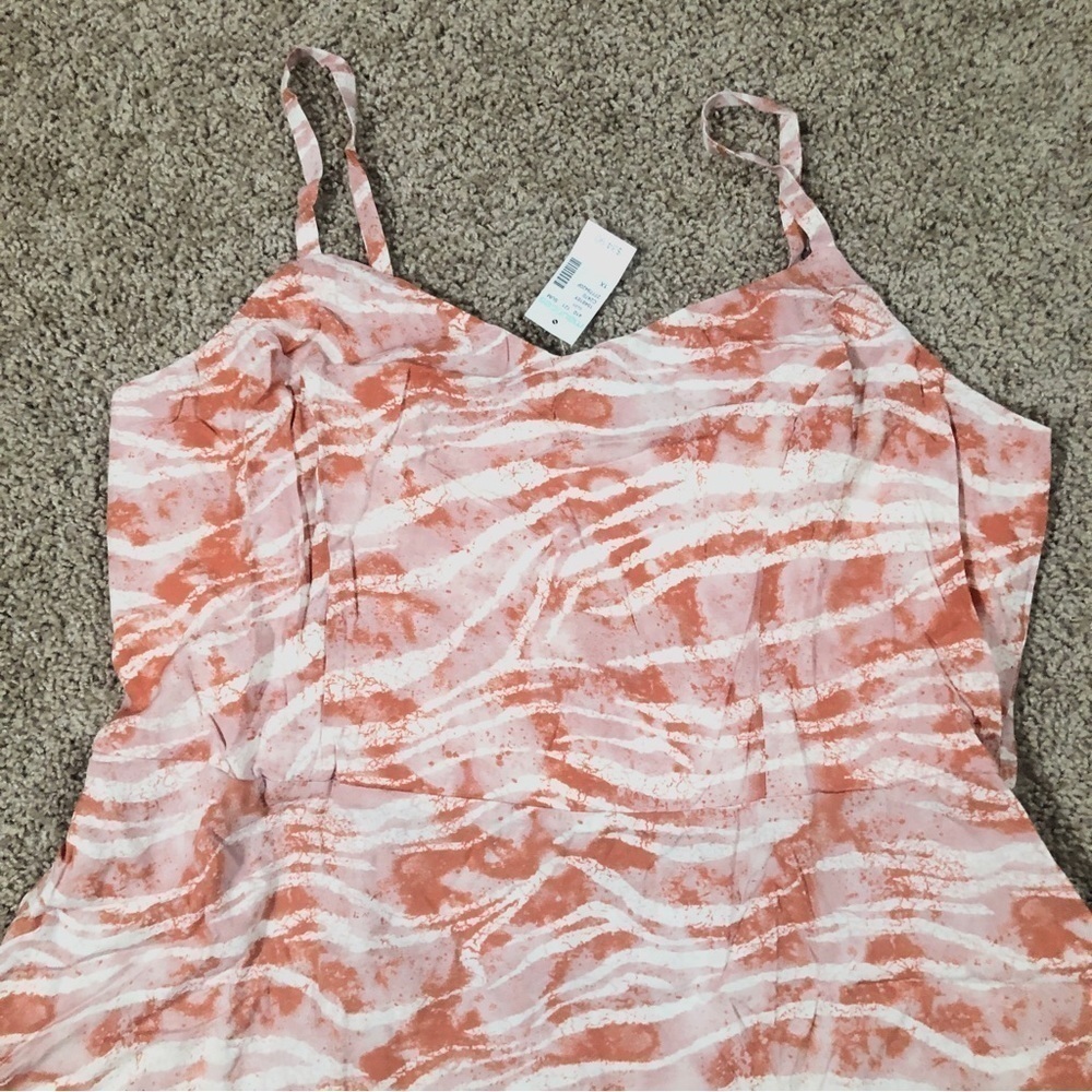 Maurice’s Animal Print Coral/White Zebra Stripe Spaghetti Strap Skater Dress 1X - Picture 8 of 14